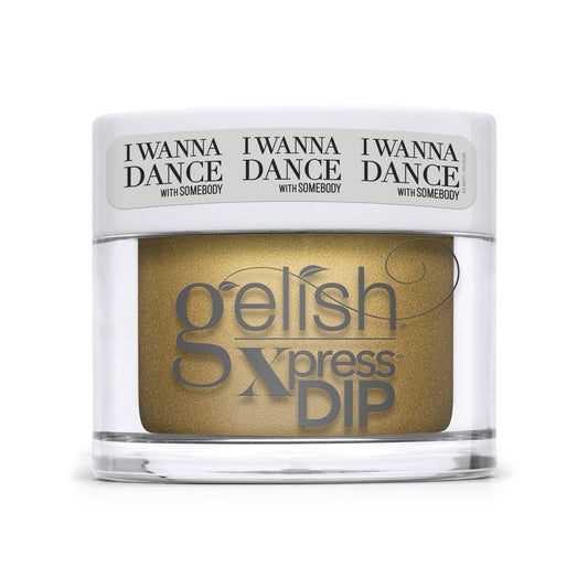 Gelish Nail Dip Powder Command The Stage, I Wanna Dance with Somebody Dip Nail Collection Holiday Nail Polish Collection, Gold Nail Polish, 1.5 ounce