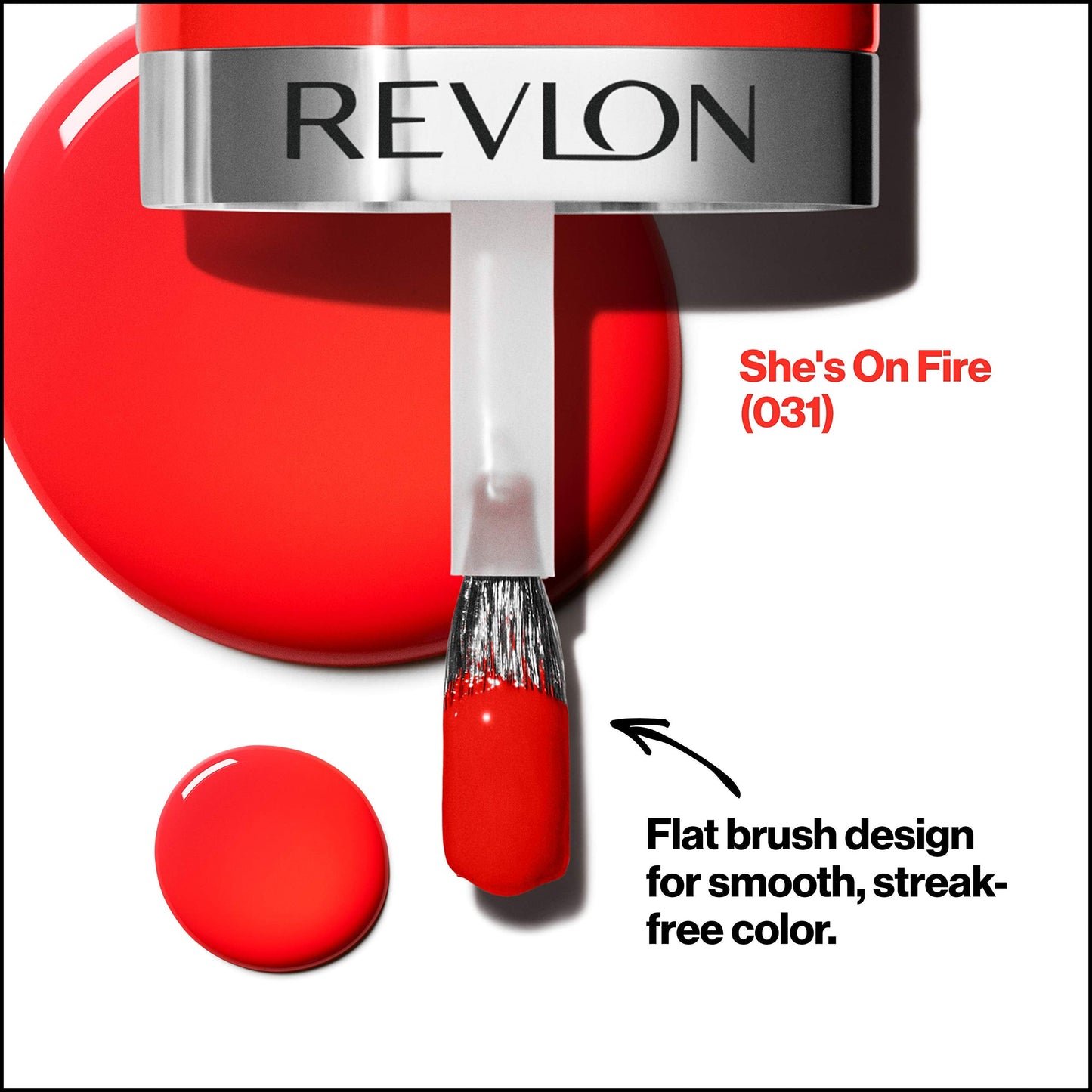 REVLON Ultra HD Snap Nail Color, Natural Rich Glossy Polish, 100% Vegan Formula, No Base or Top Coat Needed, 031 She's on Fire, 0.27 fl oz Beauty & Personal Care REVLON