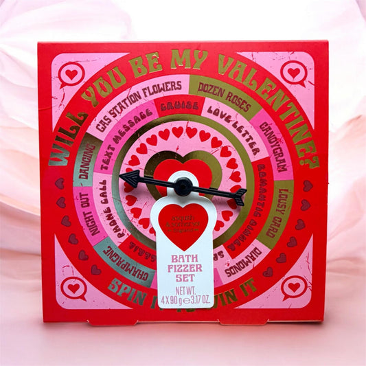 Asquith & Somerset Peony Rose Bath Fizzer Set, Heart Shape, 4 Count, 3.17 oz Each, Red, Paraben-Free Beauty and Personal Care Asquith & Somerset