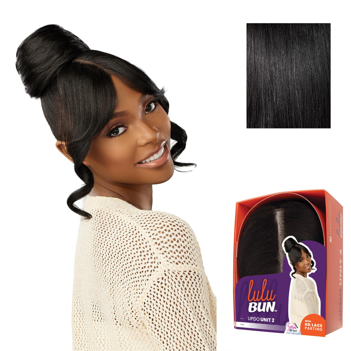 Sensationnel Lulu Bun Updo Hairextensions-Unit 2,1 JETBLACK