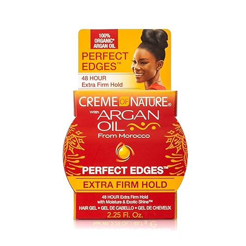 Creme of Nature Perfect Edges™ Extra Firm Hold Gel, 48-Hour Sleek Style Edge Control with 100% Moroccan Argan Oil, Stocking Stuffer for Her Beauty & Personal Care Creme of Nature