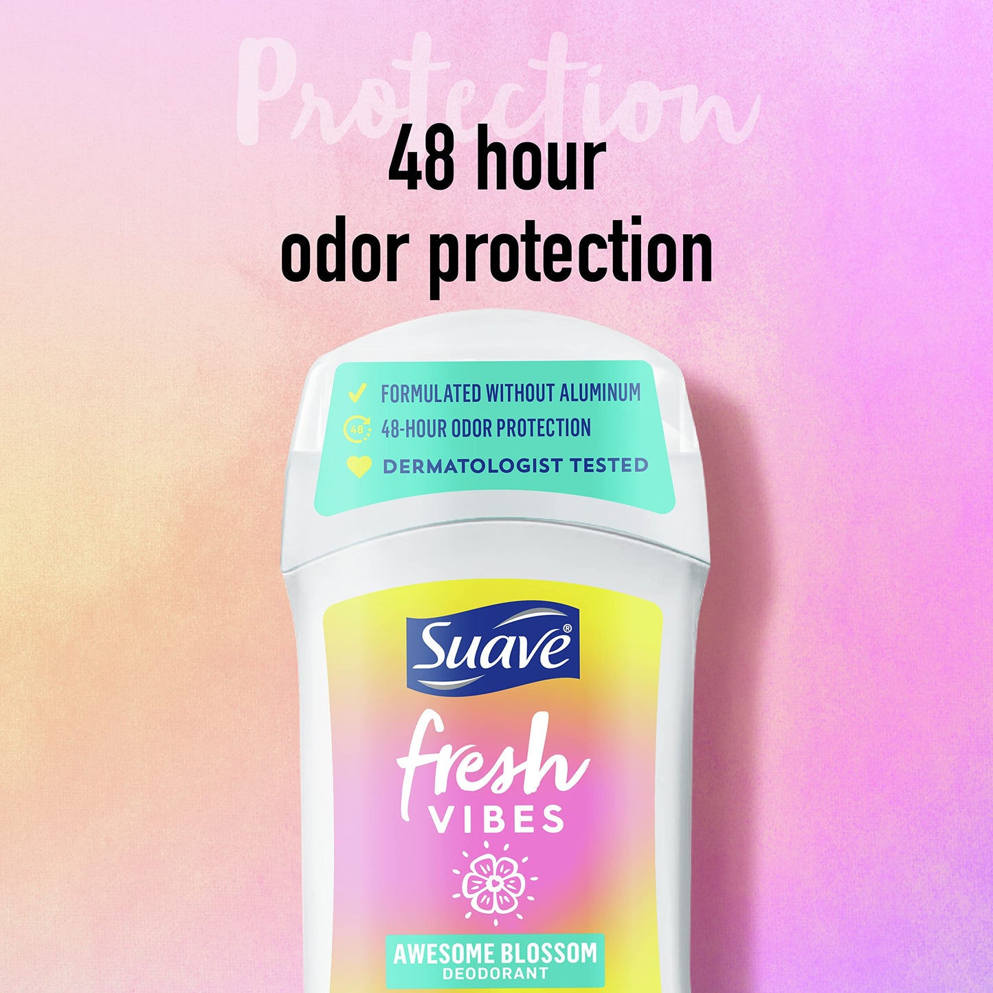 Suave Fresh Vibes Deodorant Stick, Awesome Blossom Scent, Aluminum Free, 48 Hour Odor Protection, 1.2 oz Beauty and Personal Care Suave