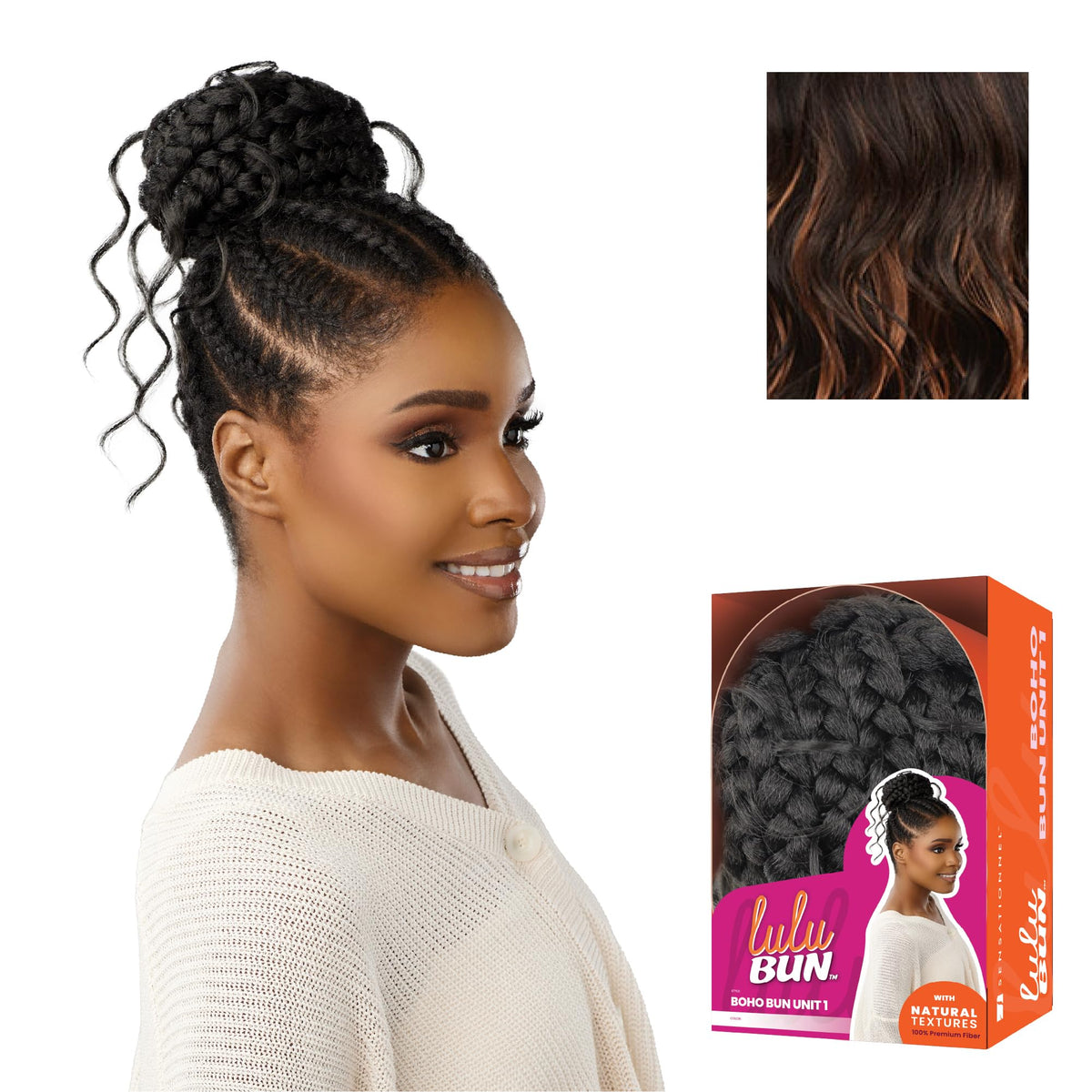 Sensationnel Lulu Bun Hairextensions-Boho Unit 1,F1B/30