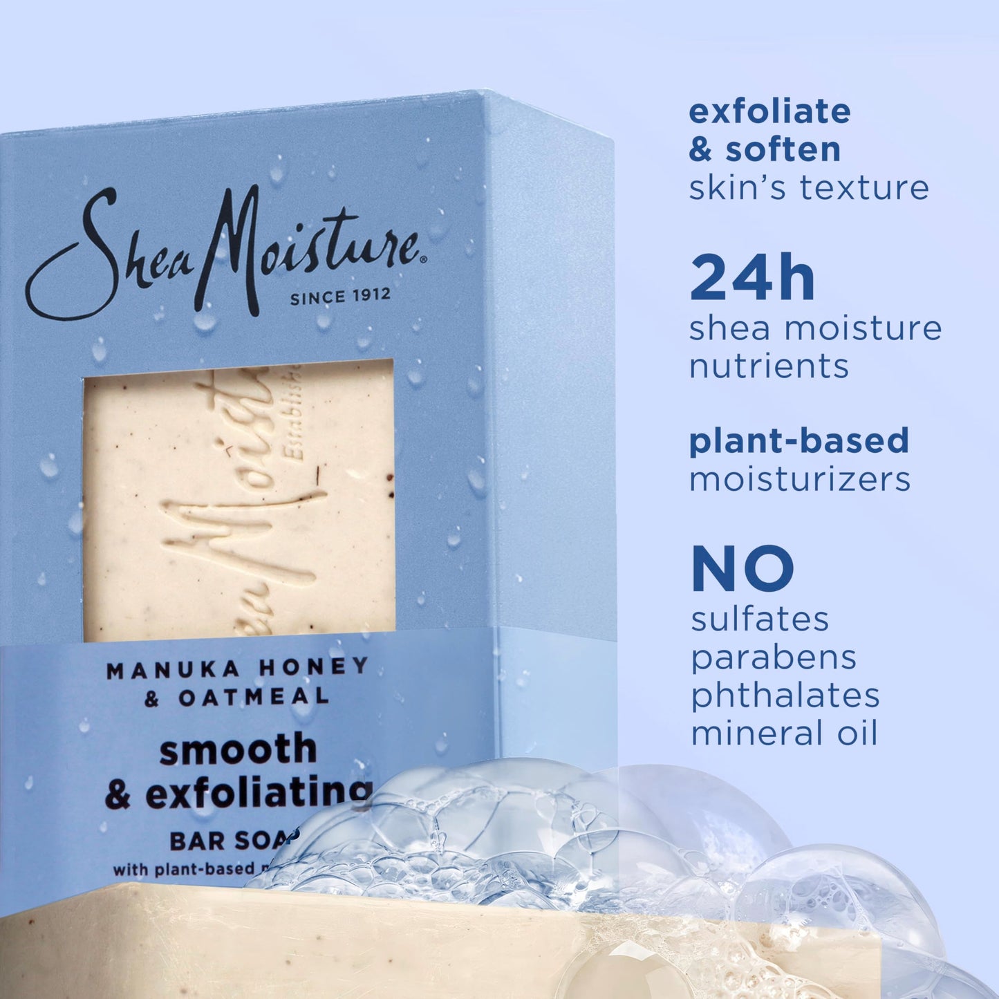 SheaMoisture Bar Soap Manuka Honey Oatmeal 4 Count Smoothing & Exfoliating Smooth and Exfoliating bar soap with 24h shea moisture nutrients Beauty & Personal Care Shea Moisture