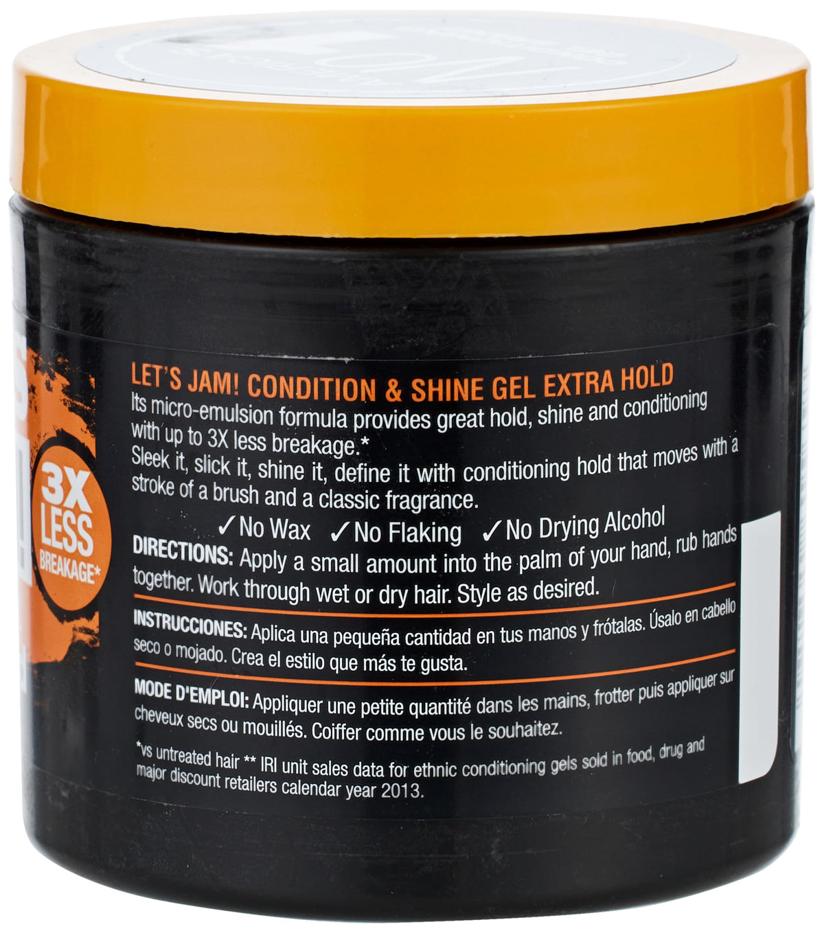 Lets Jam Condition & Shine Gel Extra Hold 4.4 Ounce Jar (130ml) (6 Pack) Beauty & Personal Care Let's Jam