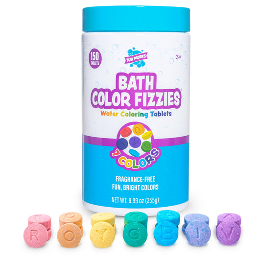 Tub Works® Bath Color Fizzies, 150 Count - Nontoxic & Fragrance-Free - Fizzy, Bath Color Tablets for Kids - Create Colorful Water Water Tablets in 7 Beauty and Personal Care Tub Works