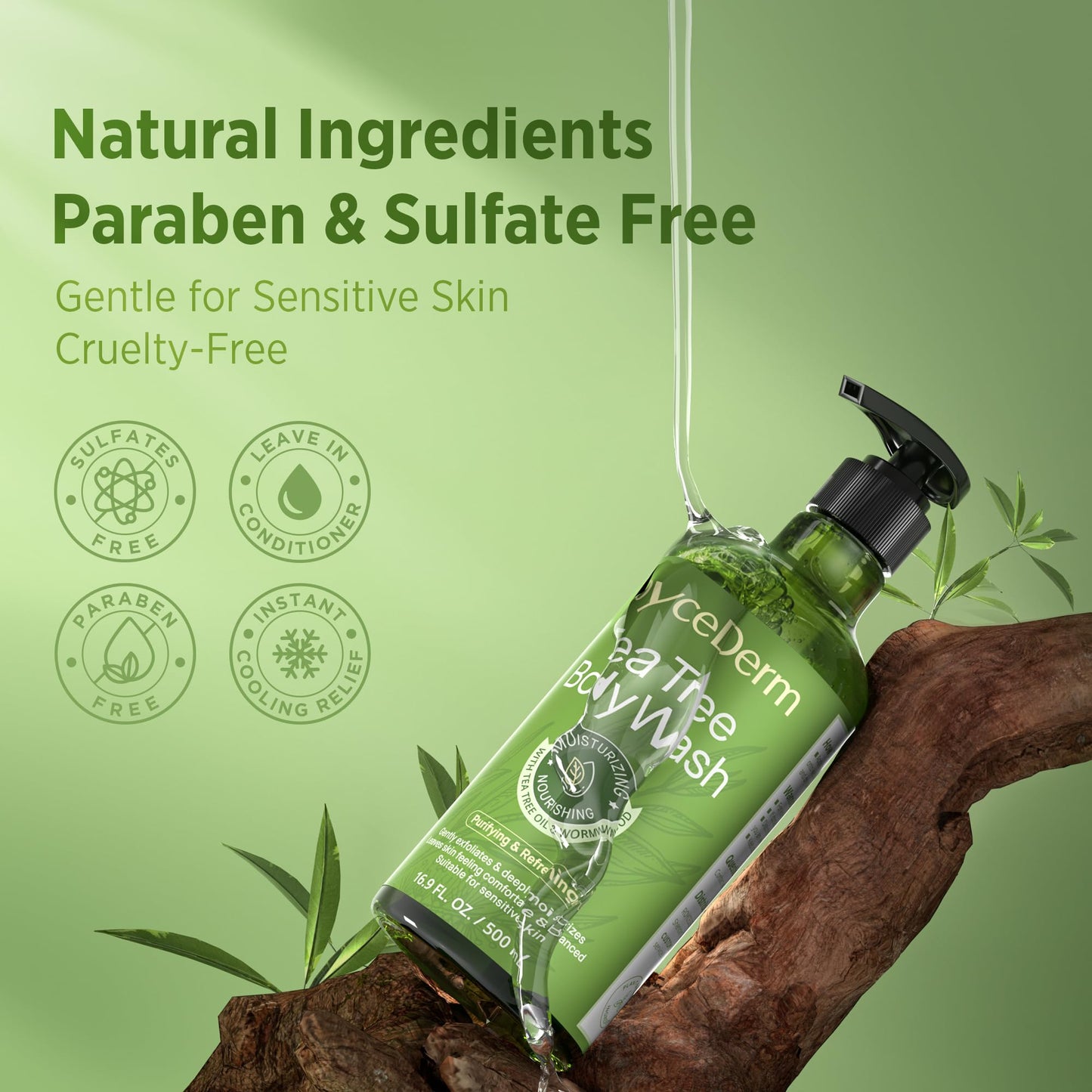 Roycederm Tea Tree Body Wash & Soap, Purifying and Refreshing Body Cleanser with Tea Tree Oil & Wormwood, Moisturizing Body Wash Helps Soothe Skin Beauty & Personal Care Roycederm