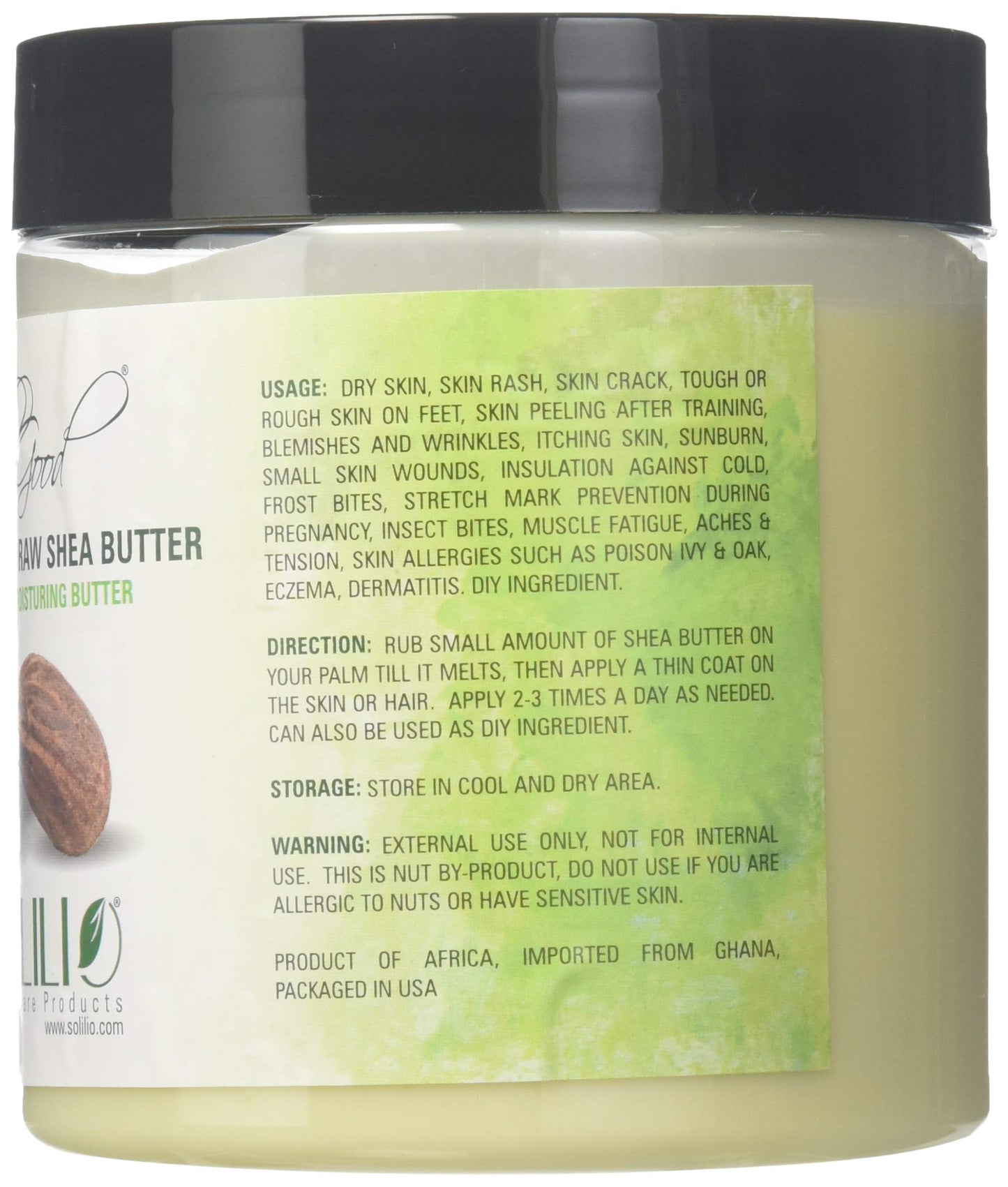 SmellGood - Pure Unrefined Shea Butter, totally natural and organic, ivory color, packed in 16 oz Jar, 1 Unit Beauty & Personal Care SmellGood