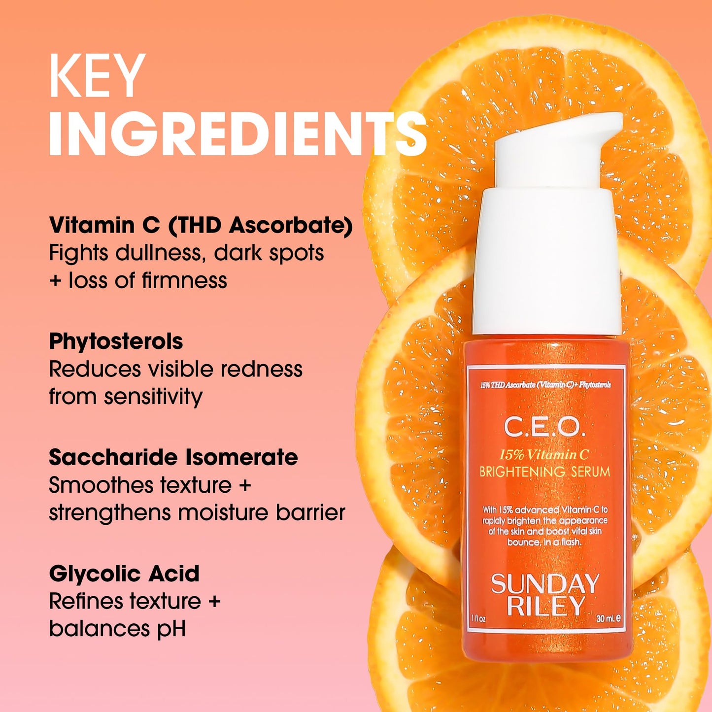 Sunday Riley C.E.O. 15% Vitamin C Brightening Serum, Orange, 1.0 Fl oz(pack of 1) Beauty and Personal Care Sunday Riley