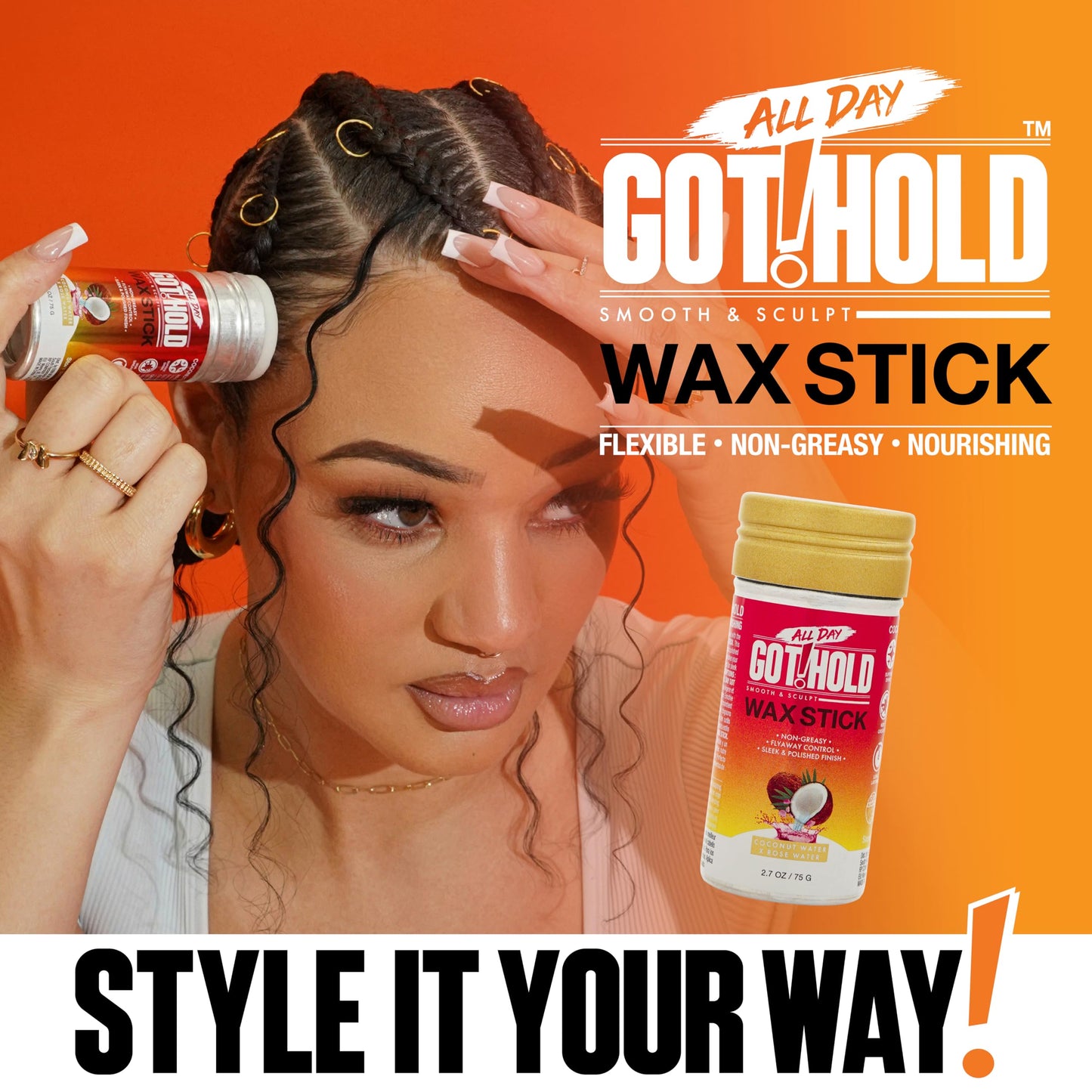 ALL DAY GOT HOLD HAIR STYLING WAX STICK 2.7OZ / 75G Beauty & Personal Care ALL DAY GOT HOLD