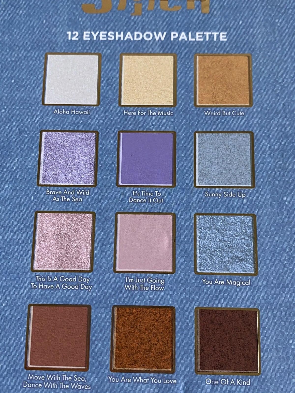 Taste Beauty Disney Stitch Eyeshadow Palette with Mirror, 12 Shimmering Shades, 0.81 oz, Limited Edition Summer Collection with Pinapple Design