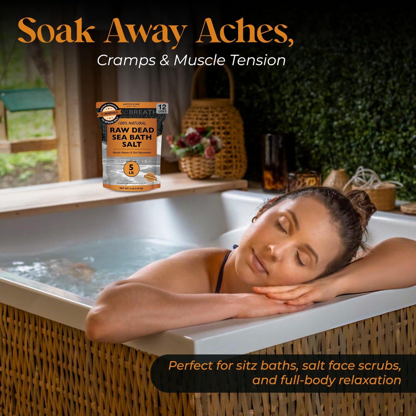 Aromasong Raw Dead Sea Bath Salt - Minimally Cleaned, Contains More Dead Sea Minerals Including Dead Sea Mud - 100% Pure & Natural Dead Sea Salts Beauty & Personal Care Aromasong