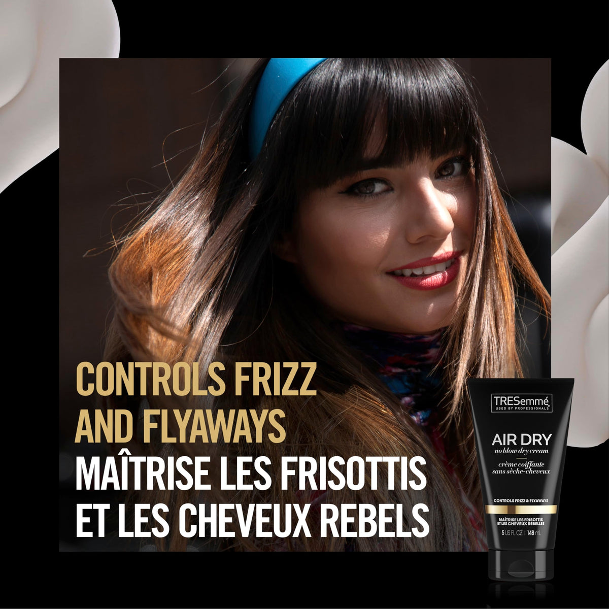 TRESemmé Air Dry Smoothing Cream for Frizzy, Unruly Hair - Hydrating Styling Cream 5 oz Beauty & Personal Care TRESemmé