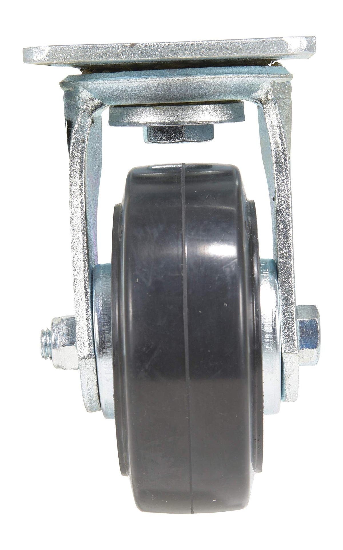 Vestil CST-VE-5X2MRA-S Rubber Swivel Caster 5 in. Diameter x 2 in. Width 661 Lb. Capacity Dark Black/Gold