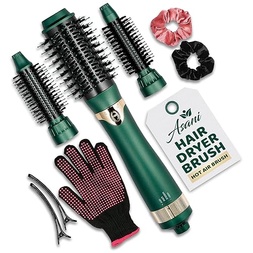 Asani Hot Air Brush - Multipurpose Blow Dryer Brush with Interchangeable Heads, Heated Round Brush for Curling or Straightening, Volumizer and Styling Beauty & Personal Care Asani
