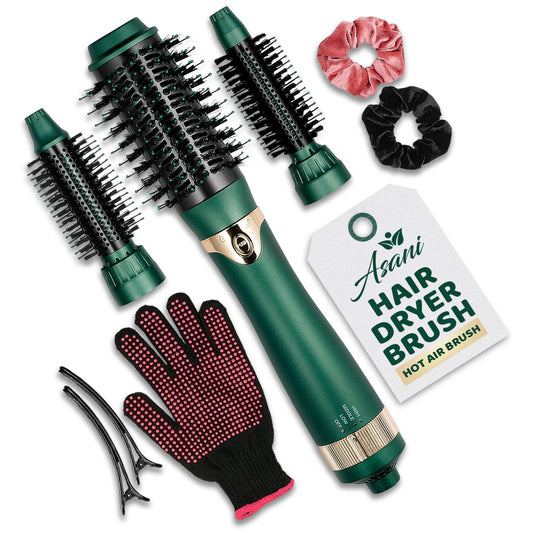 Asani Hot Air Brush - Multipurpose Blow Dryer Brush with Interchangeable Heads, Heated Round Brush for Curling or Straightening, Volumizer and Styling Beauty & Personal Care Asani