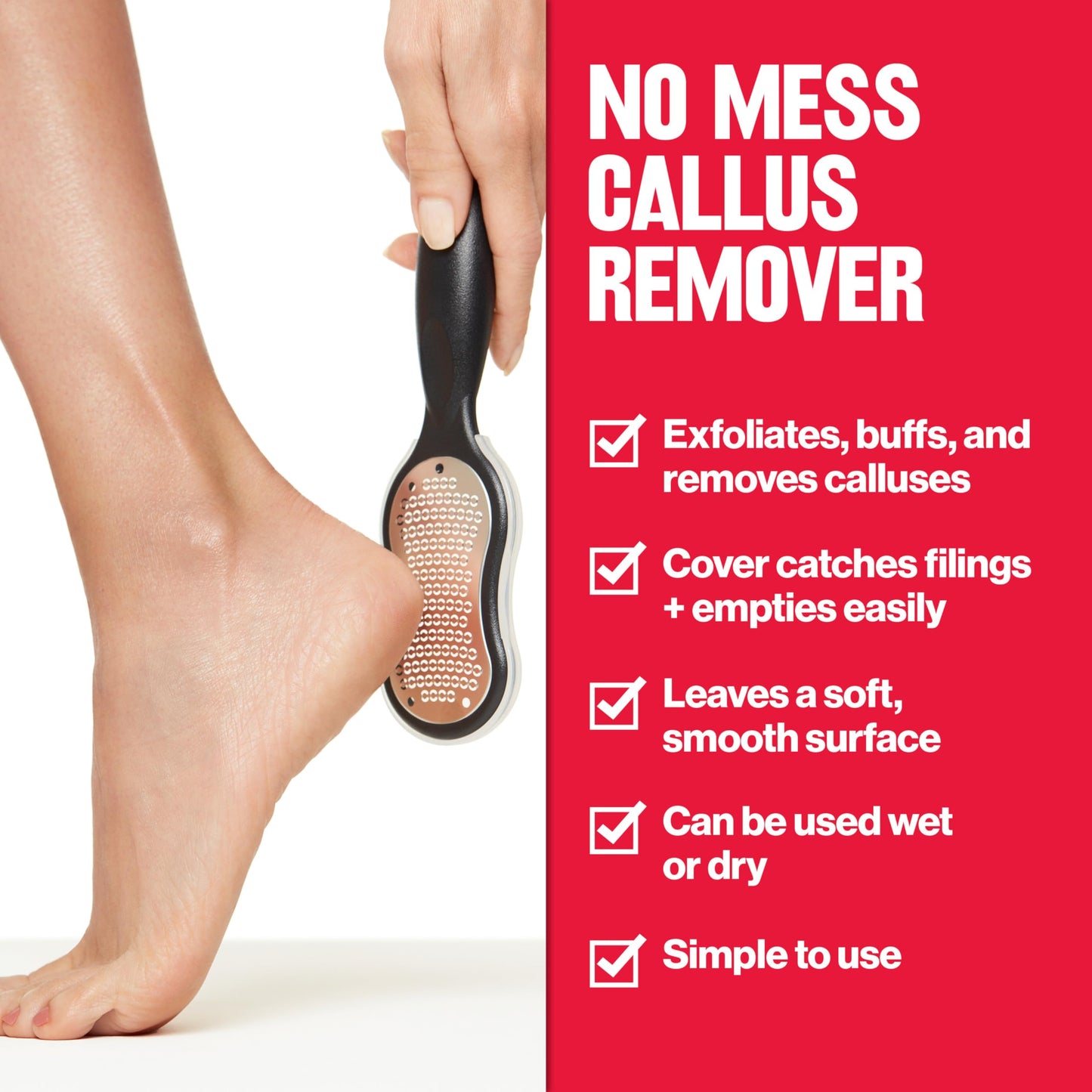 Revlon Callus Remover, Foot File with No-Mess Cover, Gently Exfoliates and Smooths Feet, Softens Calloused Areas, Stocking Stuffer for Women, 1 count Beauty & Personal Care REVLON