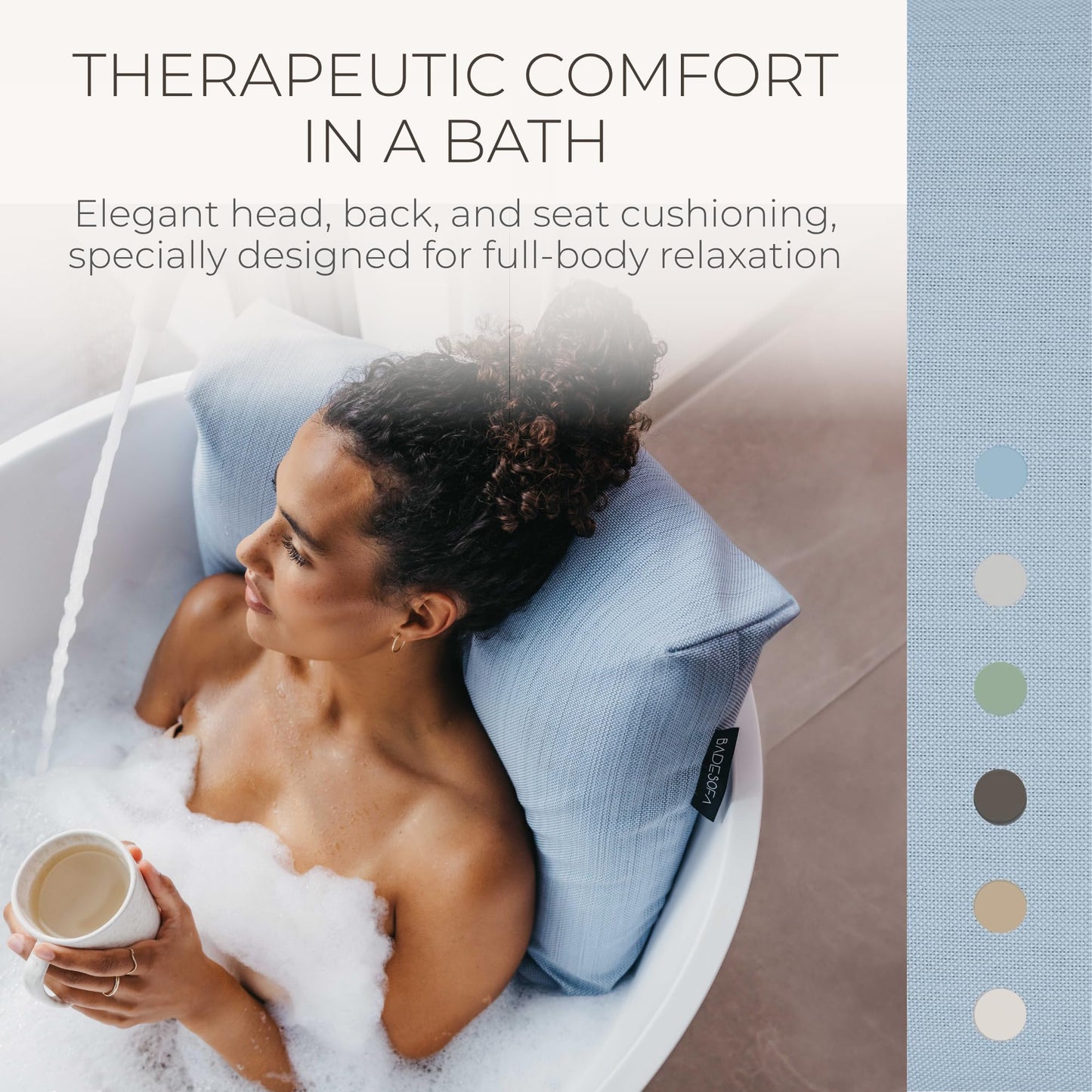 BADESOFA® Luxury Bath Pillow Set 2-Piece - Large Back Pillow & Foot Pillow for Tub - Spa-Grade Comfort for Head, Neck, Back & Feet - Quick Drying Beauty and Personal Care BADESOFA