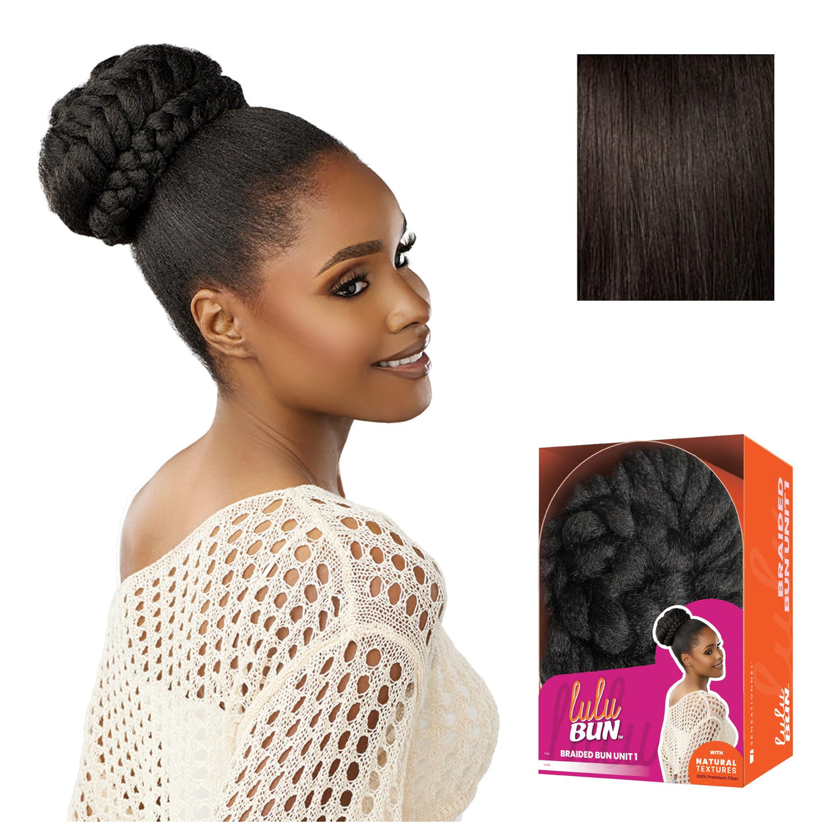 Sensationnel Lulu Bun Hair Extensions-Braided Bun Unit 1,2 DARKBROWN