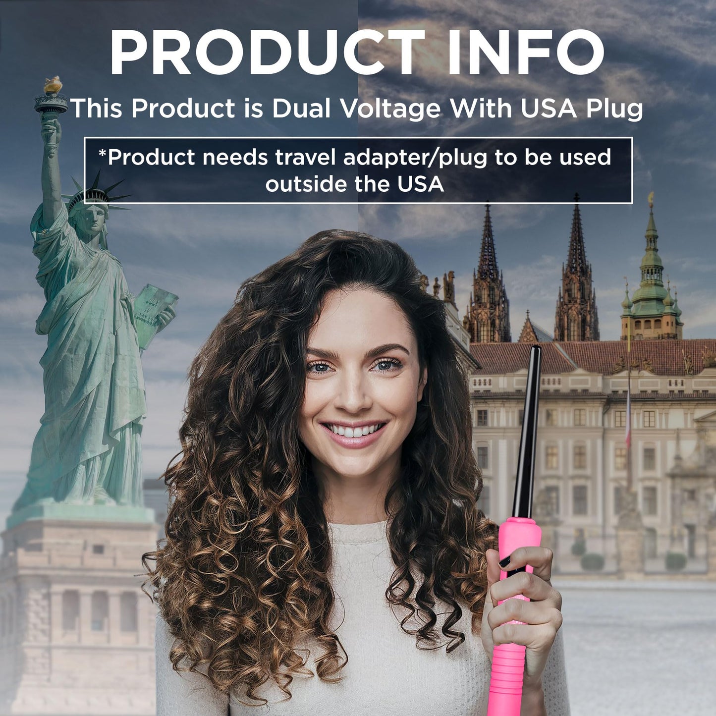 Herstyler Baby Curls Small Curling Wand - Mini Curling Iron - 1/2 to 3/4 Tapered - Small Barrel - Skinny - Pink Beauty & Personal Care HerStyler