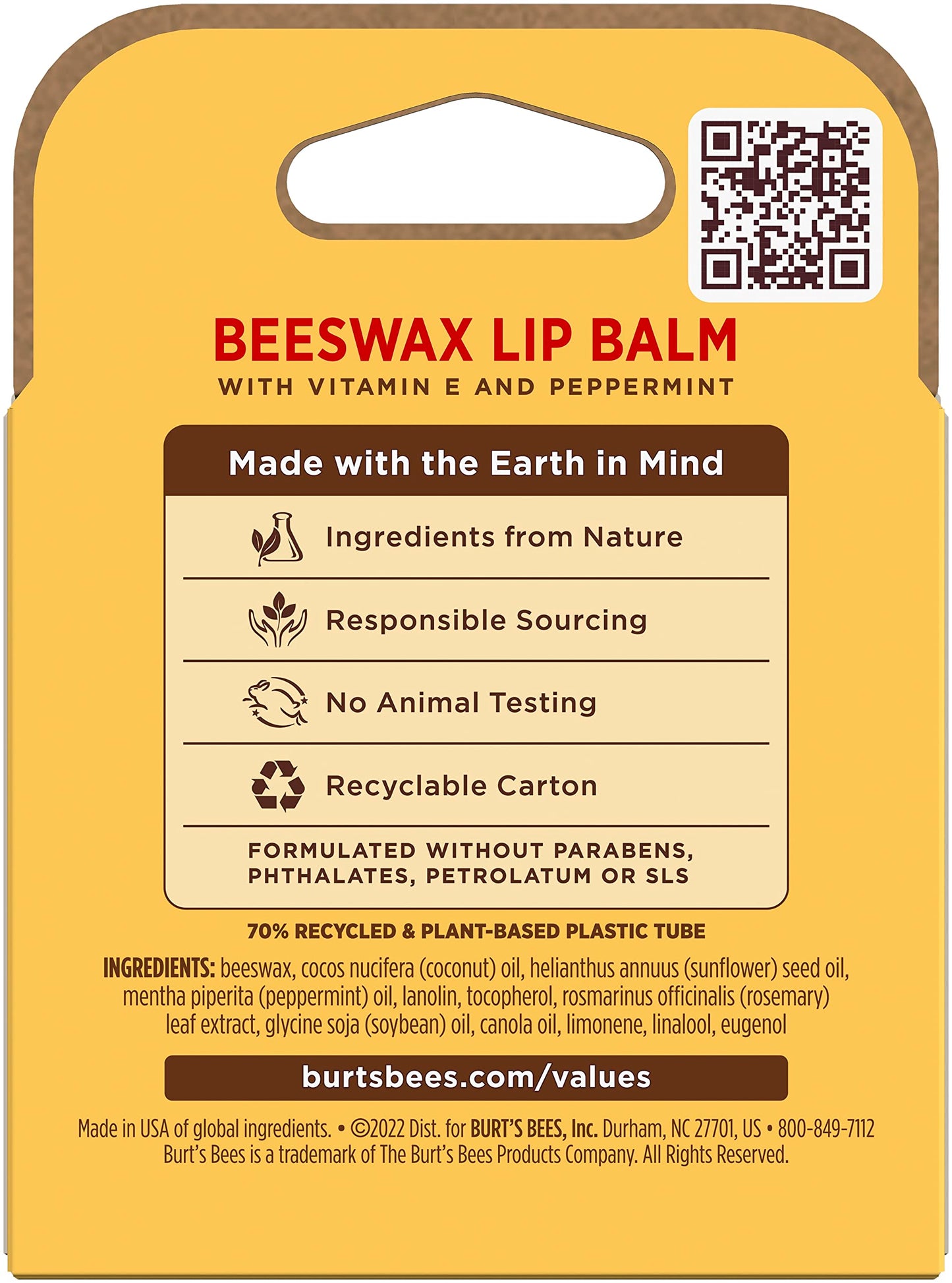 Beeswax Lip Balm Pack by Burts Bees for Unisex - 4 x 0.15 oz Lip Balm Beauty and Personal Care Burt's Bees