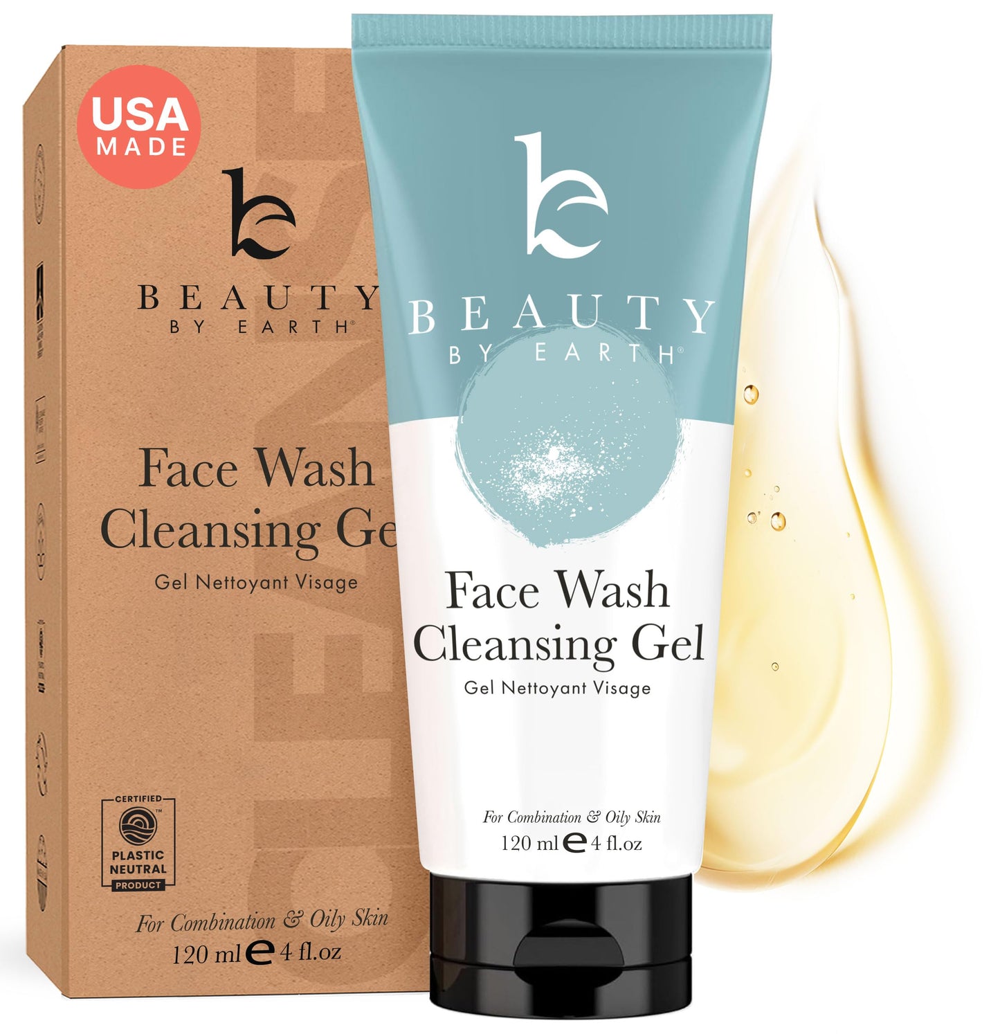 Beauty by Earth Clean Face Wash - USA Made with Organic & Natural Ingredients, Non-Toxic Facial Cleanser Beauty & Personal Care Beauty by Earth
