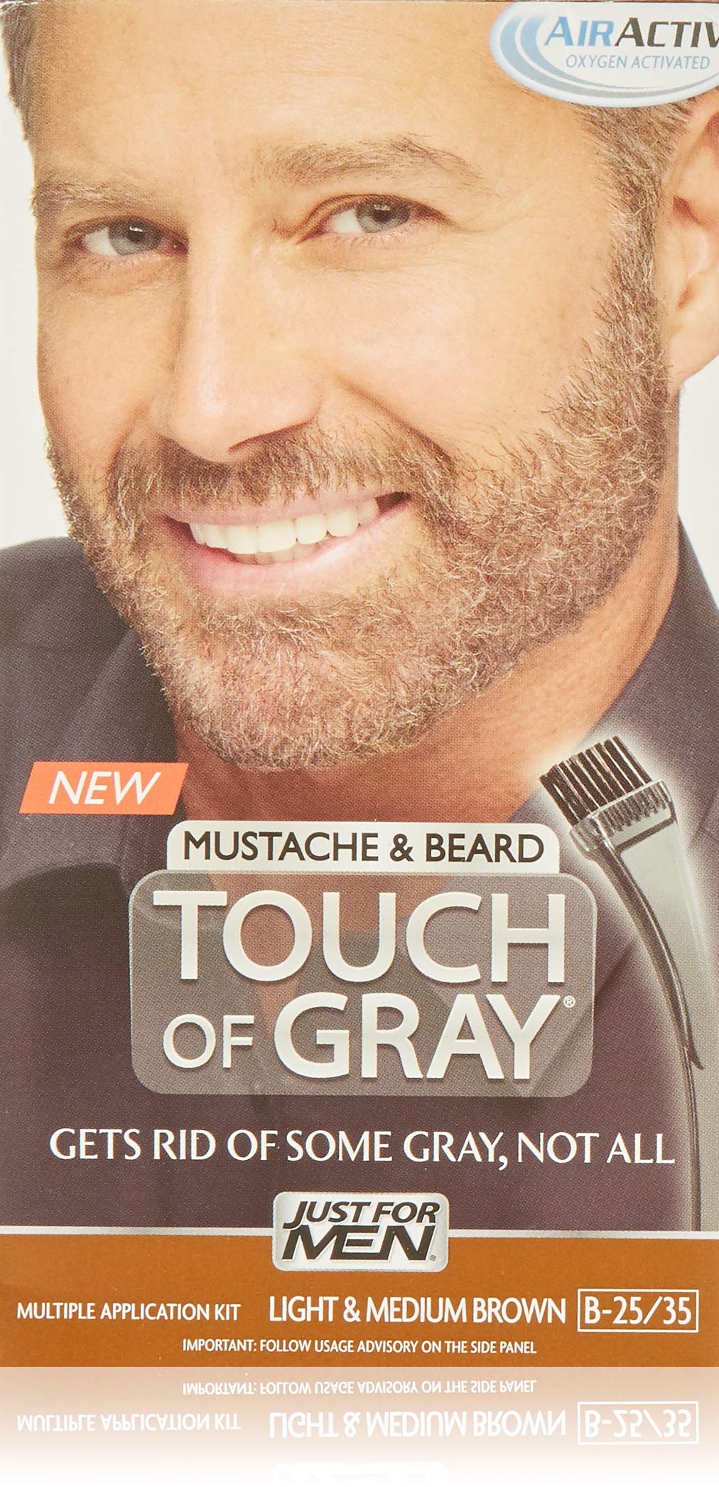 JUST FOR MEN Touch of Gray Hair Color, Mustache & Beard Kit, Light & Medium Brown B-25/35, 1 ea ( Pack of 3) Beauty & Personal Care Just for Men