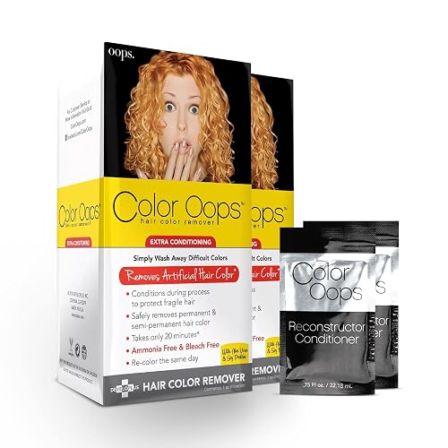 Color Oops Extra Conditioning Hair Color Remover and Reconstructor Conditioner Bundle, 2 Pack, Hair Dye Remover Processes in 20 Minutes, Safely Beauty & Personal Care Color Oops