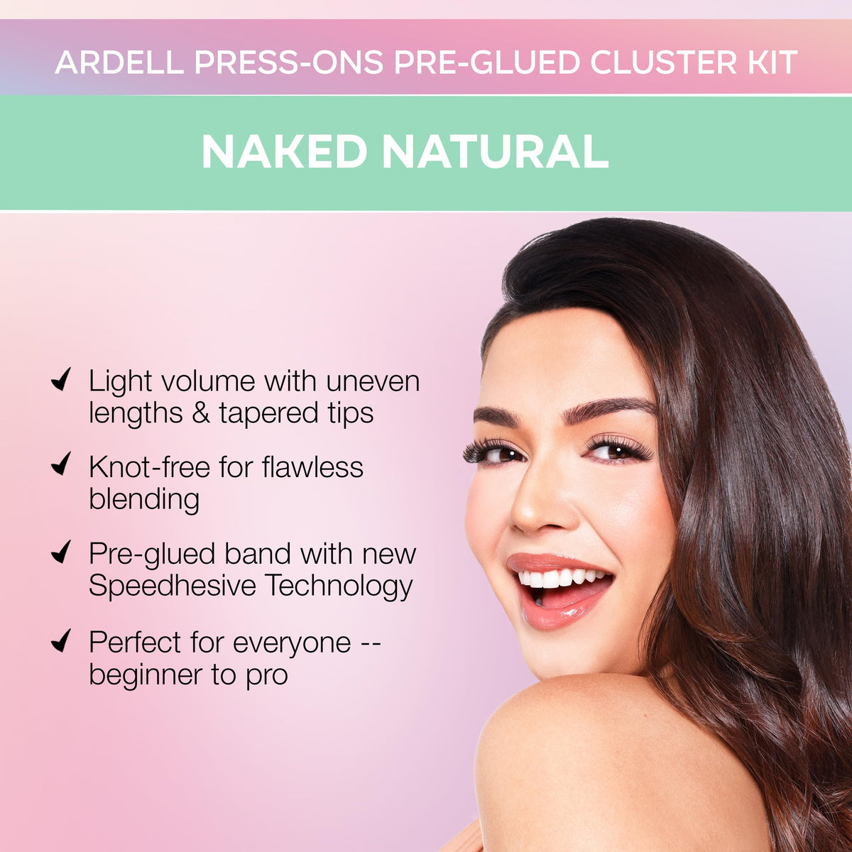 Ardell Press On Lashes, Naked Natural Pre Glued Lash Clusters, 60 ct