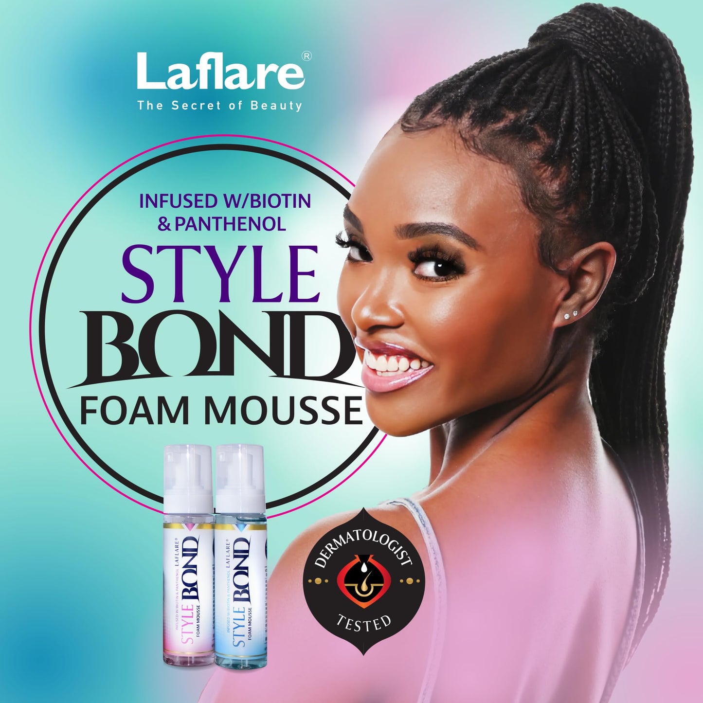 Laflare New Travel Size Mousse Foam - Hair Styling, Shine and Volume Mousse for Braid and Locs (Orchid) Beauty & Personal Care Laflare