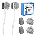 Impresa Extra Long Handle Shower Brush - Dual-Action Loofah & Exfoliating Sponge Body Scrubber - Ergonomic Grip Back Scrub Brush - Replacement Loofah Beauty & Personal Care IMPRESA