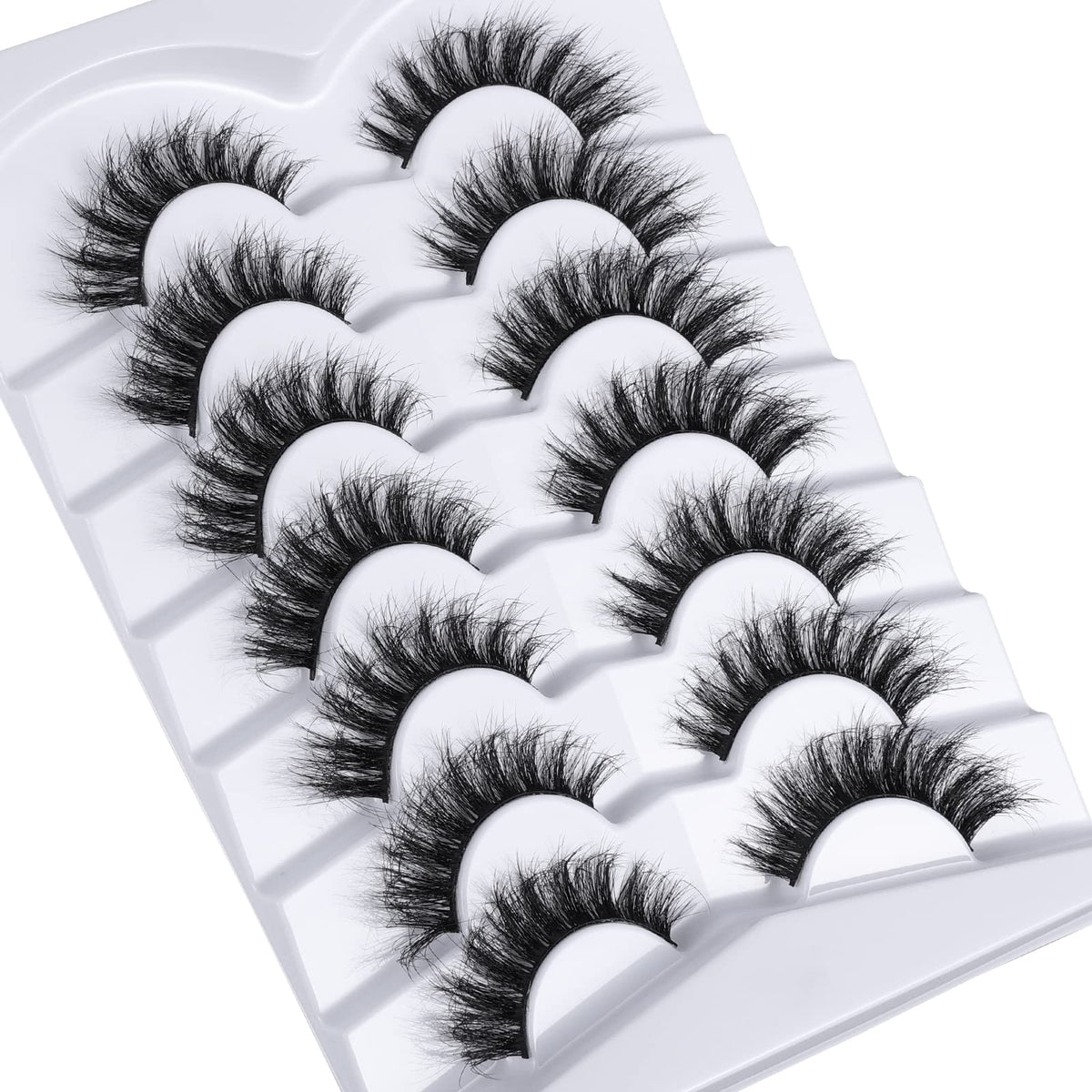 Mebver 8D Fluffy Wispy Lashes False Eyelashes Cat Eye Lashes Faux Mink Lashes Natural Look That Look Like Extensions Pestañas Postizas D Curl Lash Beauty & Personal Care Mebver