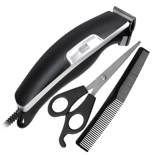Hair Clippers for Men Professional Corded Clipper Kit - Beard & Mustache Trimmer, Barber Hair Cutting Machine with 4 Guide Combs, Scissors, Comb Beauty and Personal Care CHARGEWORX