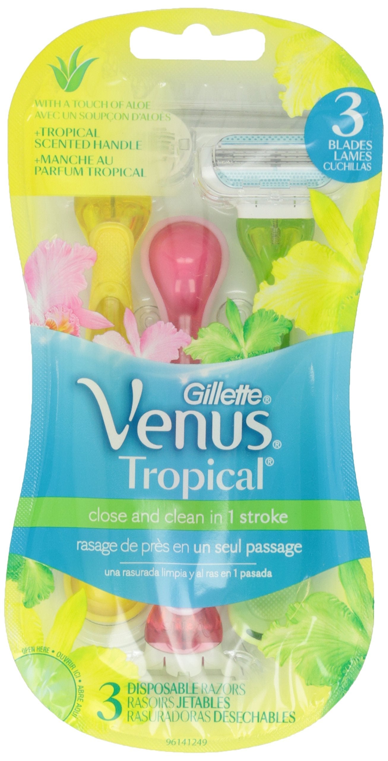 Gillette Venus Tropical Women's Disposable Razor, 3+1 Count, Womens Razors / Blades Beauty & Personal Care Gillette Venus
