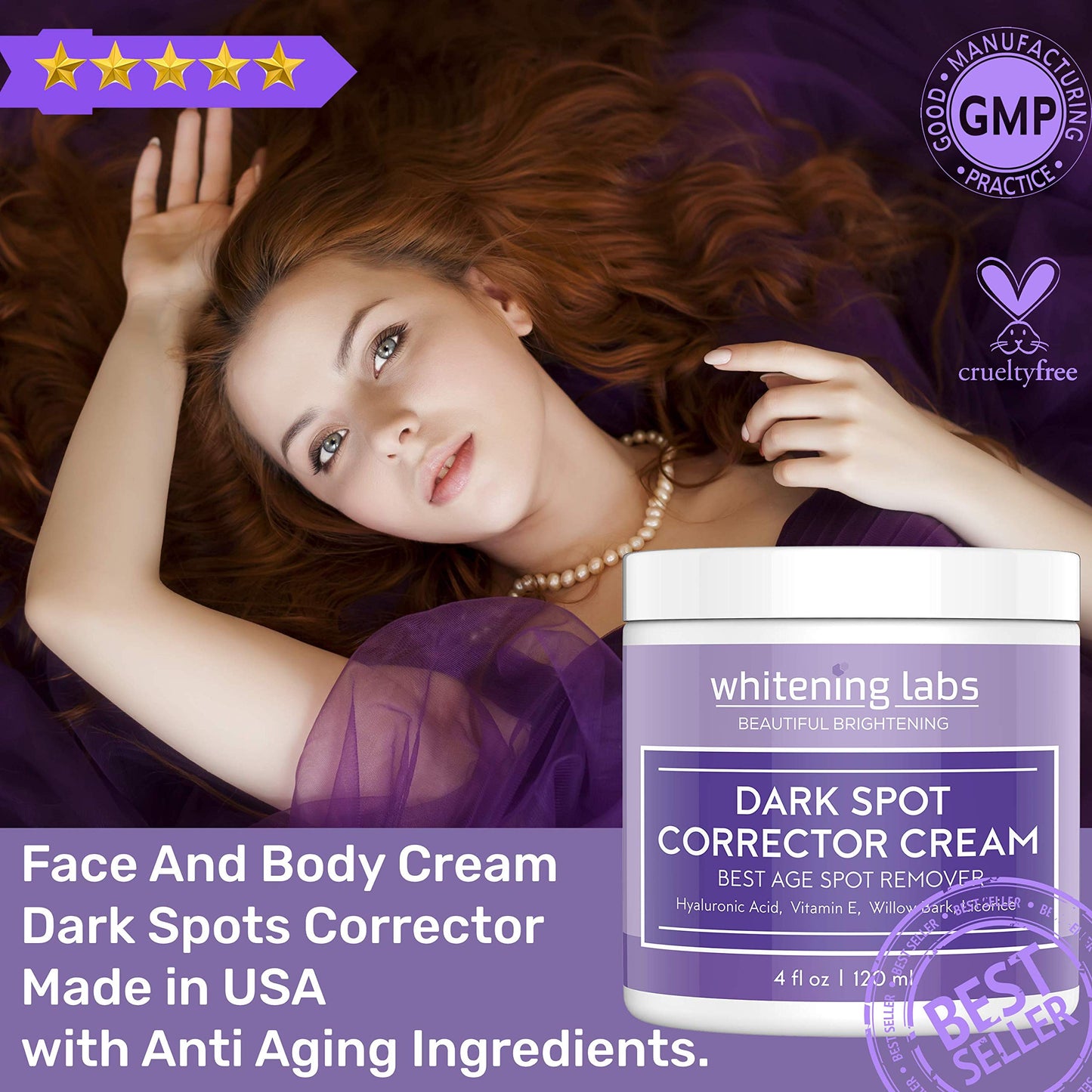 Whitening Labs Dark Spot Corrector - Anti-Aging Moisturizer for Face, Body, Sensitive Areas, Men & Women Beauty & Personal Care whiteninglabs