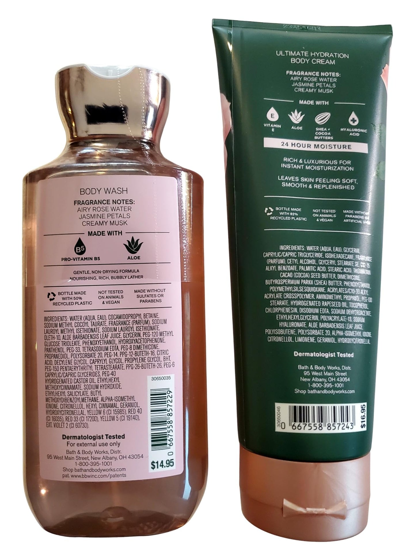 Bath & Body Works Rose Body Wash Shower Gel and Body Cream 2 Piece Set Beauty and Personal Care Bath & Body Works