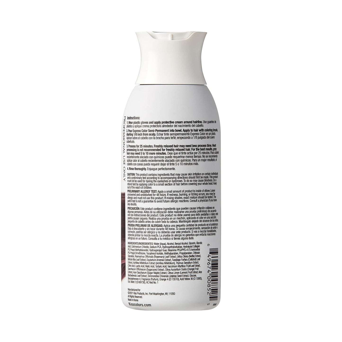 Kiss Express Semi-Permanent Hair Color - Vivid, Highly Pigmented Dye for Vibrant Hair, Gentle Formula, Gray Coverage, pH Balanced,23 Intermixable Beauty & Personal Care KISS