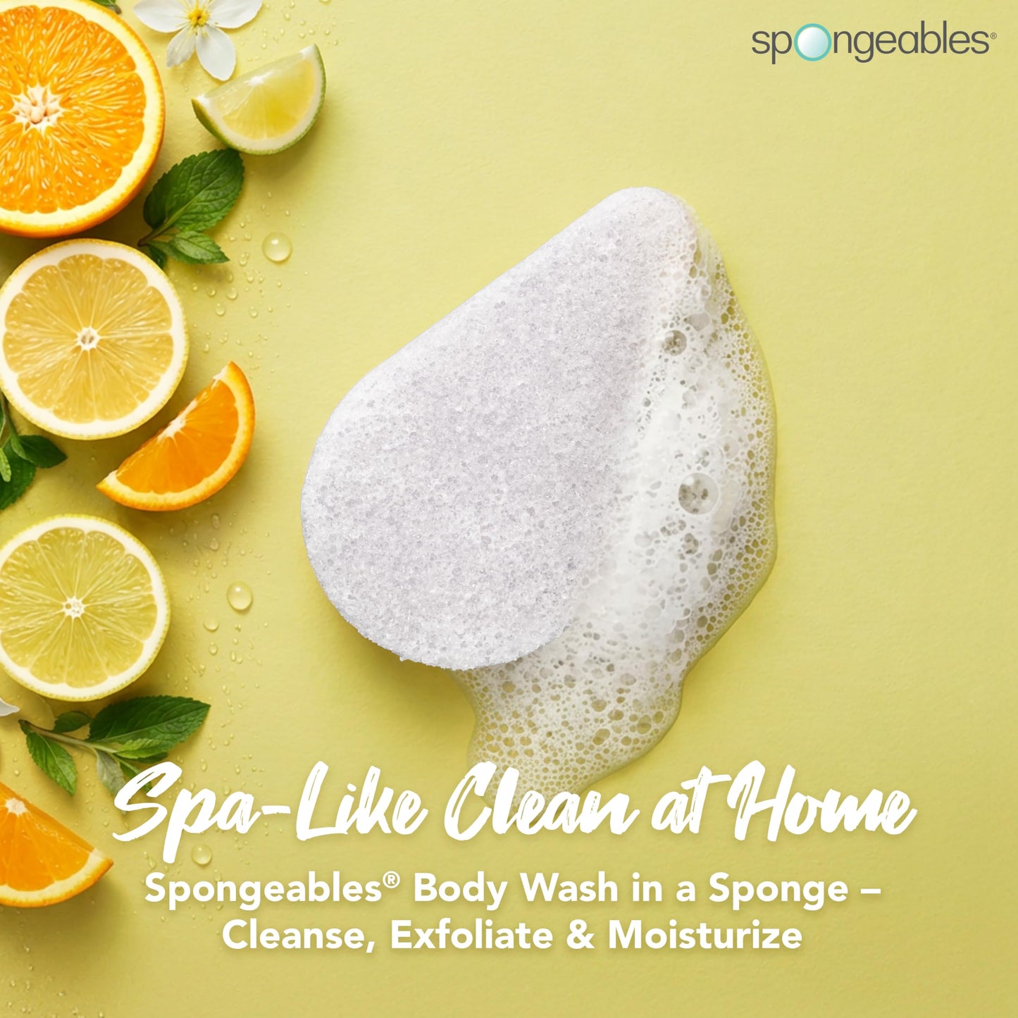 Spongeables Anti Cellulite Body Wash in a 20+ Wash Sponge, Citrus, 1 Count Beauty and Personal Care Spongeables
