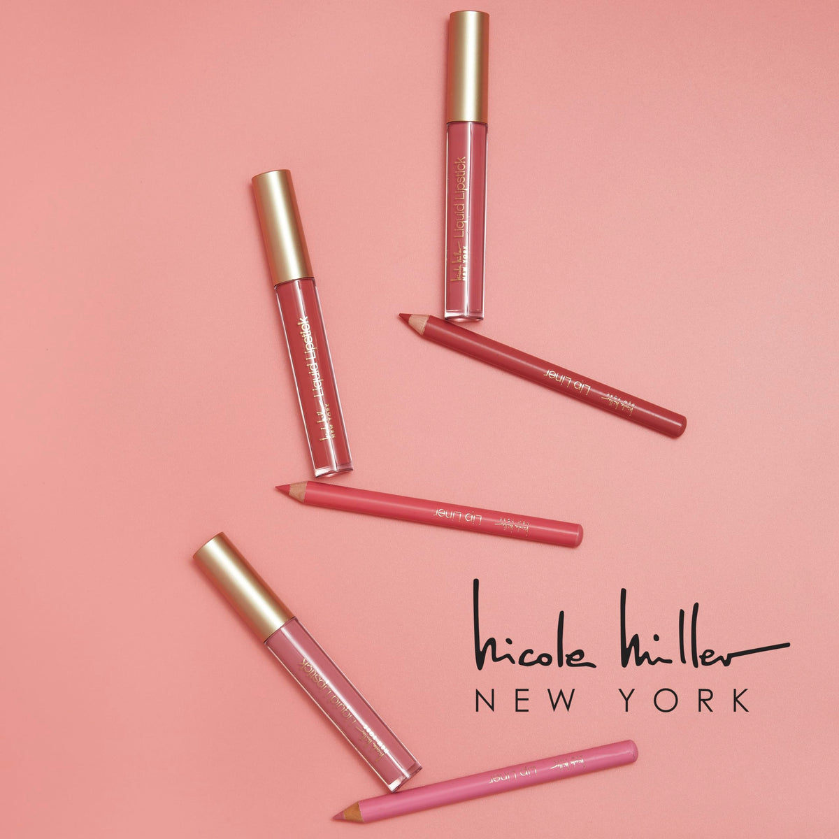 Nicole Miller Liquid Lipstick & Liner Collection | 6 Piece Set in Various Shades for Stunning, Long-lasting Beauty & Personal Care Nicole Miller New York