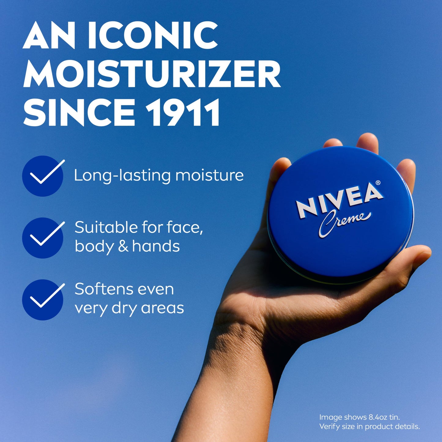 NIVEA Creme Body, Face and Hand Moisturizing Cream, German Formula, Rich Body Moisturizer with Provitamin B5, 8.4 Oz Tin Beauty & Personal Care NIVEA