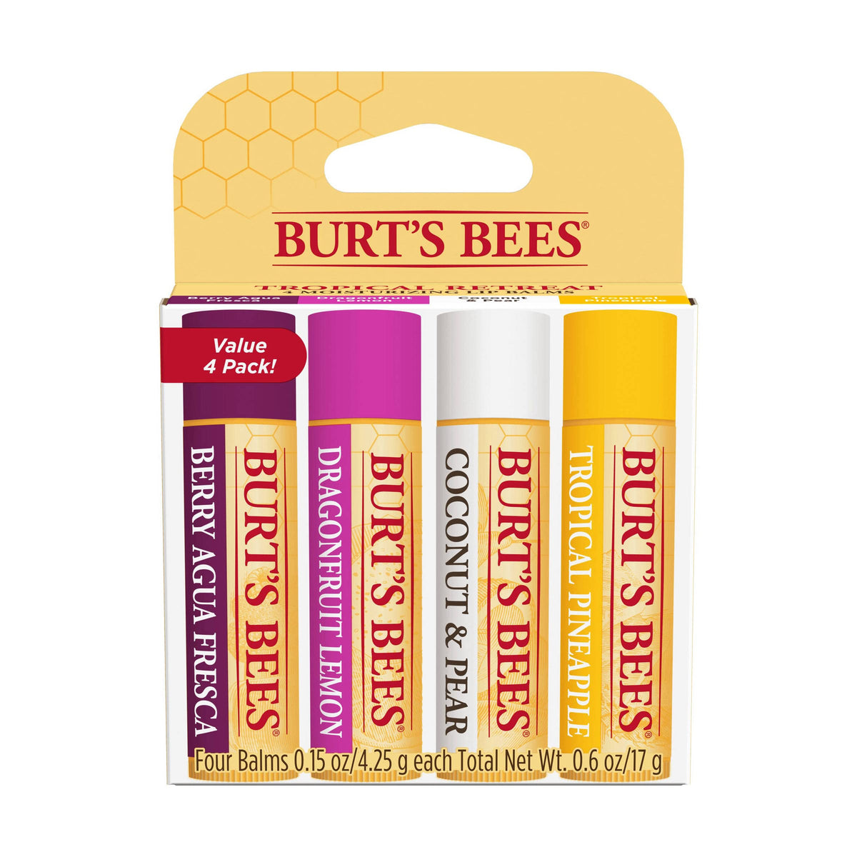 BURTS BEES Tropical Assortment Lip Balm, 0.6 OZ Beauty & Personal Care Burt's Bees