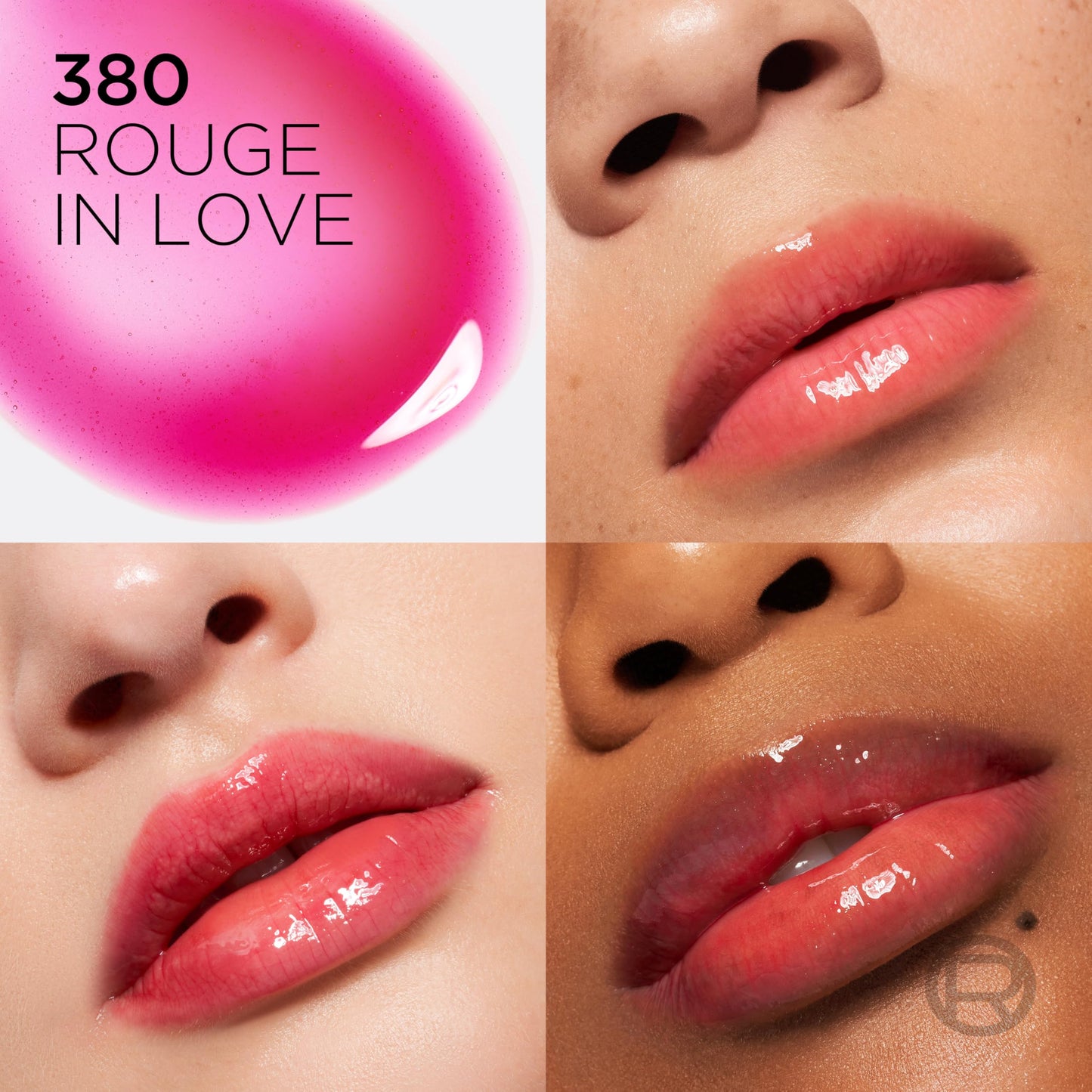 L'Oreal Paris Plump Ambition Hyaluron Lip Oil, 24 HR Lip Gloss with Hyaluronic Acid, Volumizing Formula with Glass-Like Shine, Rouge In Love 380, 0.16 Beauty & Personal Care L'Oreal Paris