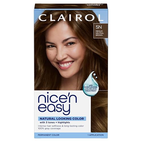 Clairol Nice n Easy Permanent Color - 5N Medium Neutral Brown Hair Color Women 1 Application Beauty & Personal Care Clairol