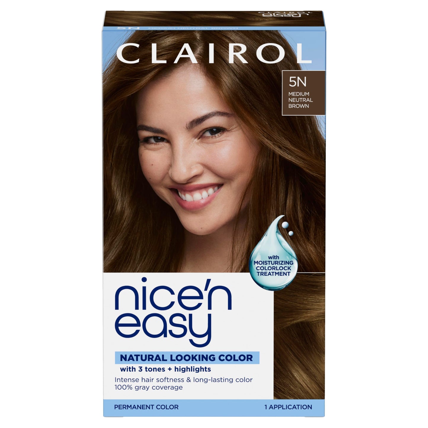 Clairol Nice n Easy Permanent Color - 5N Medium Neutral Brown Hair Color Women 1 Application Beauty & Personal Care Clairol