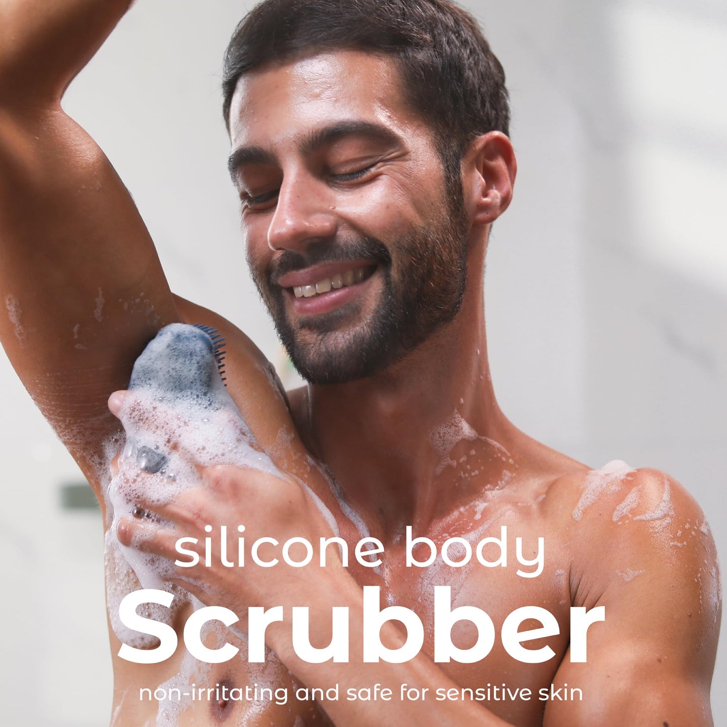 MainBasics Silicone Body Scrubber Dual-Sided Shower Loofah and Scalp Scrubber (Dark Blue, Scalp) Beauty & Personal Care MainBasics