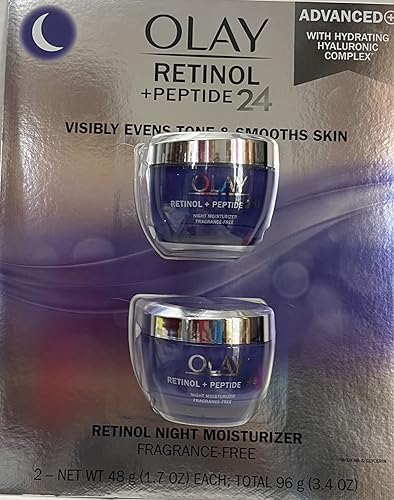Olay Retinol + Peptide 24 Fragrance Free Night Moisturizer, 1.7 OZ (2 Packs) Beauty & Personal Care Olay