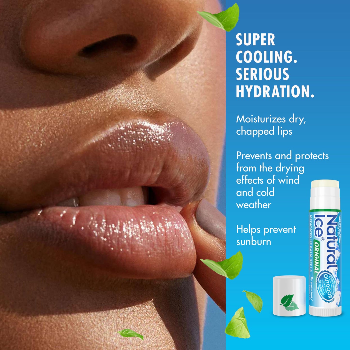Natural Ice Original Medicated Lip Balm, Hydrating Lip Care for Dry, Chapped Lips, Moisturizing Formula with SPF 15 Helps Prevent Sunburn, Protection Beauty & Personal Care Natural Ice