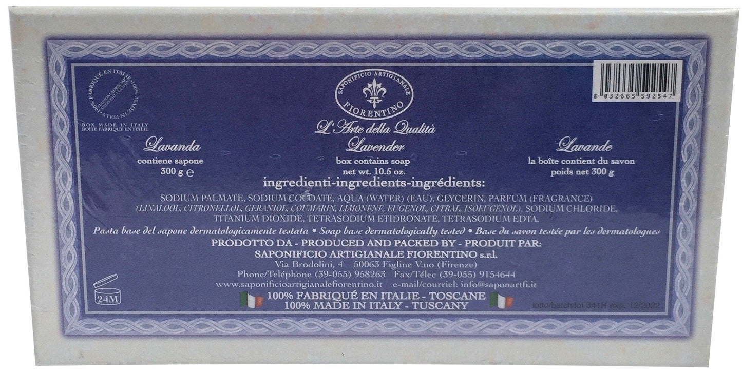 Bath Soap La Saponeria Firenze by Saponificio Artigianale Fiorentino Italian Spa Cleanser Made In Tuscany 10.5 Ounce Decorative Bar Lavanda (Lavender) Beauty & Personal Care Saponificio Artigianale Fiorentino