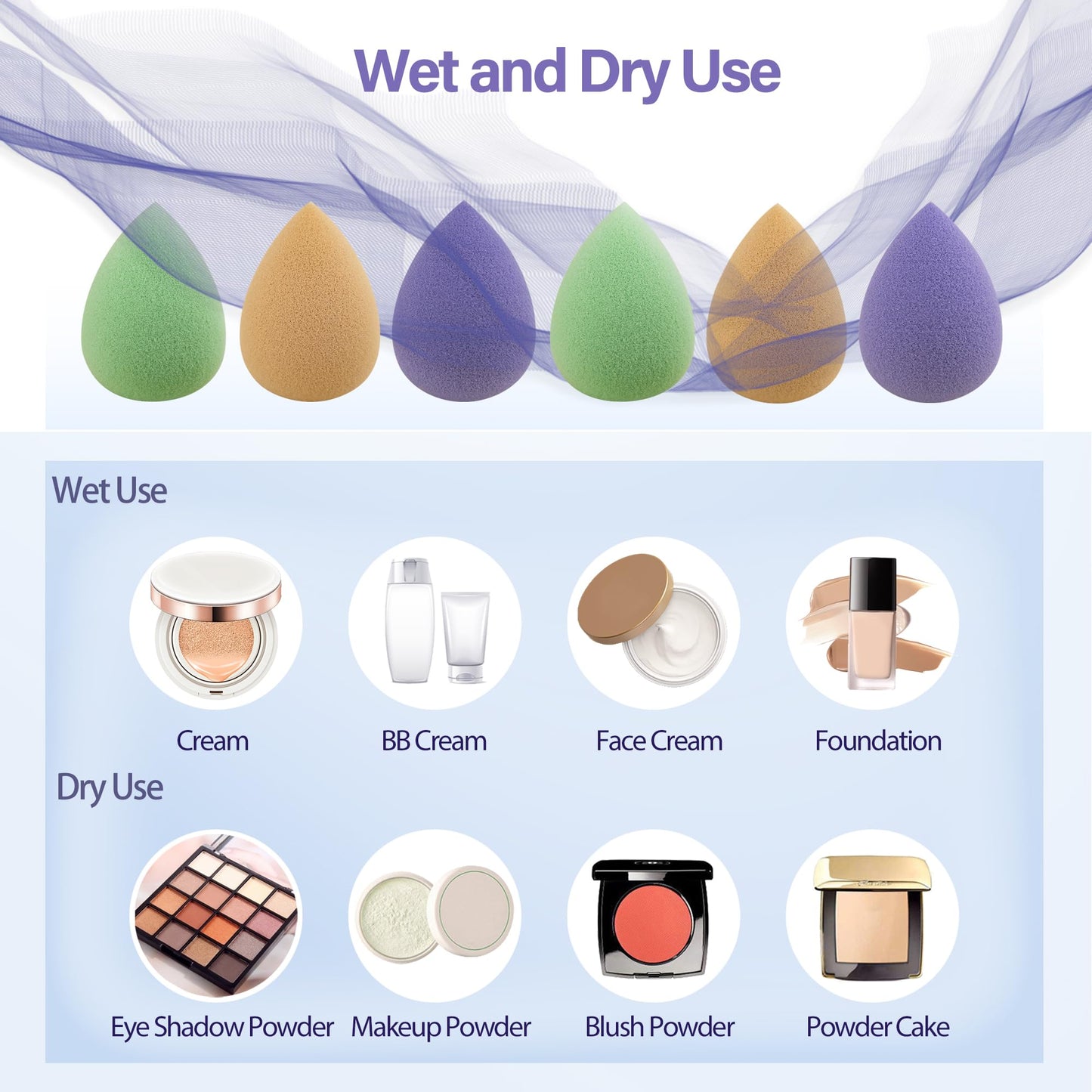 Snowflakes Mini Beauty Makeup Sponge Blender for Detailed Application Around the Eyes and Other Areas, 6 pcs, Latex Free, Small Makeup Sponges Under Beauty & Personal Care SNOWFLAKES SNOWFLAKES