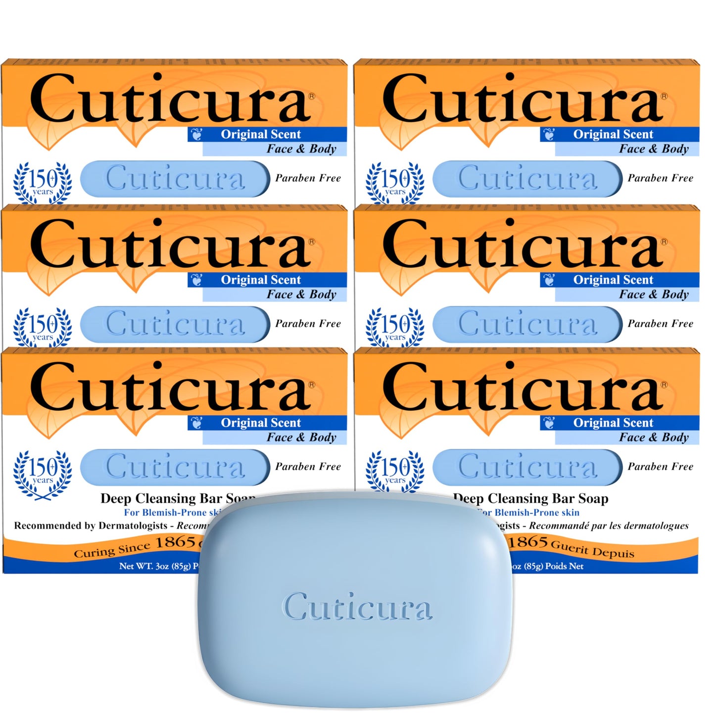 Cuticura Official Deep Cleansing Face and Body Soap - 3 oz (Pack of 6) Beauty & Personal Care Cuticura